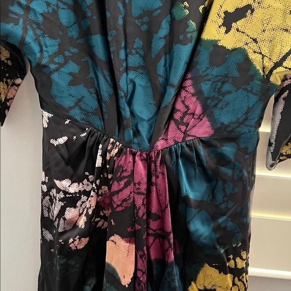 Tibi Black and Gold Abstract Mini Dress - Picture 4 of 5